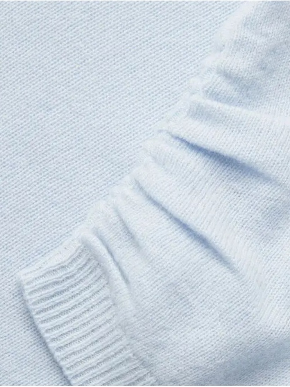 Frame Denim Pale Blue Puff Sleeve Knit Tee - Picture 2 of 3